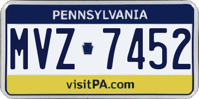 PA license plate MVZ7452