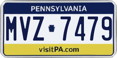 PA license plate MVZ7479