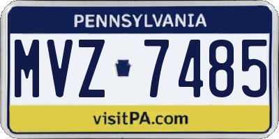 PA license plate MVZ7485