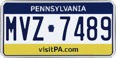PA license plate MVZ7489