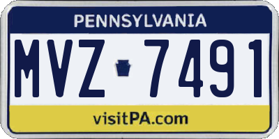 PA license plate MVZ7491
