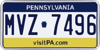 PA license plate MVZ7496