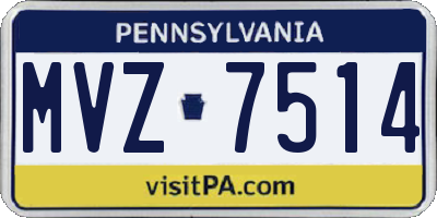 PA license plate MVZ7514