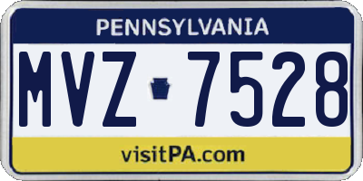 PA license plate MVZ7528