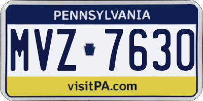 PA license plate MVZ7630