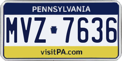 PA license plate MVZ7636