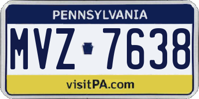 PA license plate MVZ7638