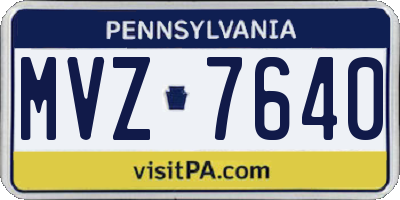 PA license plate MVZ7640