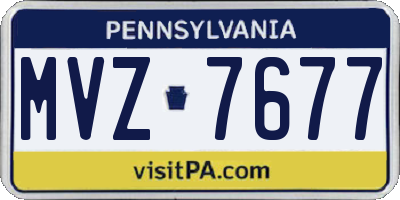 PA license plate MVZ7677