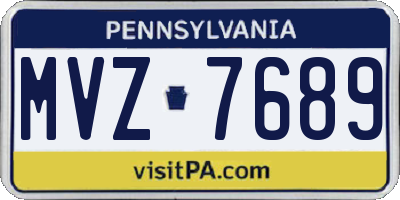 PA license plate MVZ7689