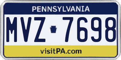PA license plate MVZ7698