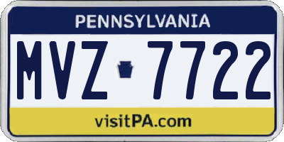 PA license plate MVZ7722