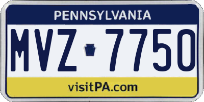PA license plate MVZ7750