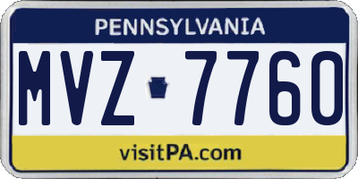 PA license plate MVZ7760