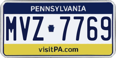 PA license plate MVZ7769