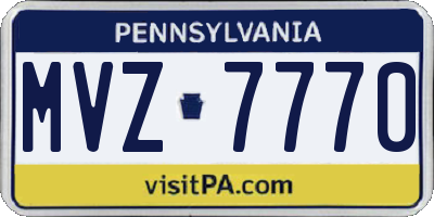PA license plate MVZ7770