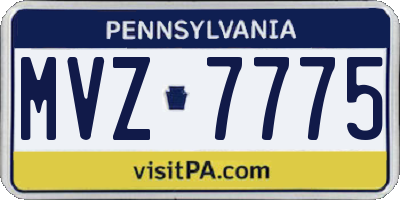 PA license plate MVZ7775
