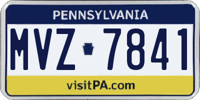 PA license plate MVZ7841