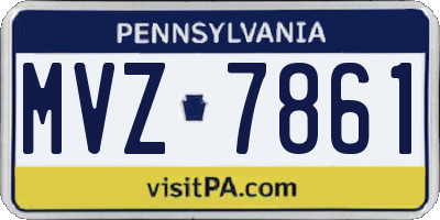 PA license plate MVZ7861