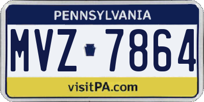 PA license plate MVZ7864