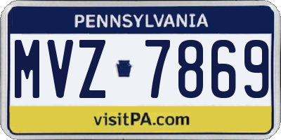 PA license plate MVZ7869