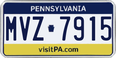 PA license plate MVZ7915