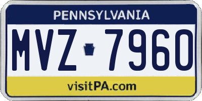 PA license plate MVZ7960