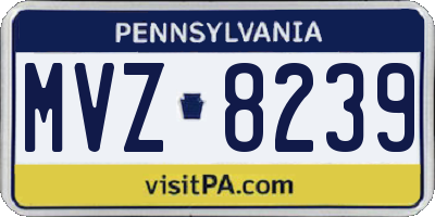 PA license plate MVZ8239