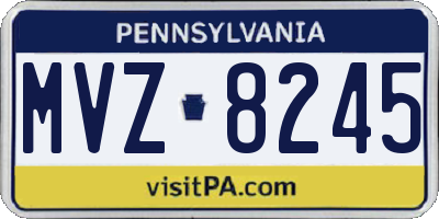 PA license plate MVZ8245