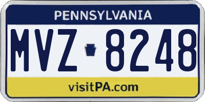 PA license plate MVZ8248
