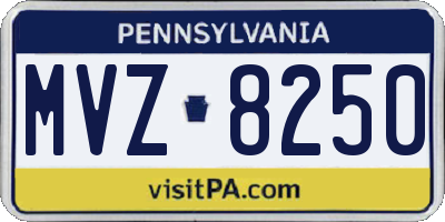 PA license plate MVZ8250