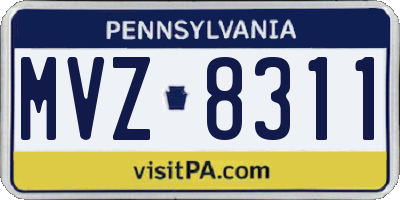 PA license plate MVZ8311