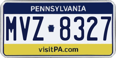 PA license plate MVZ8327