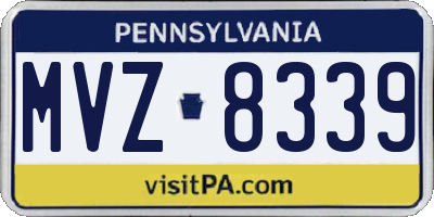 PA license plate MVZ8339