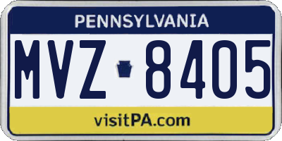 PA license plate MVZ8405