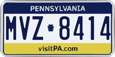 PA license plate MVZ8414