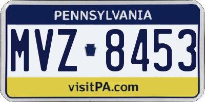 PA license plate MVZ8453