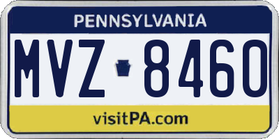 PA license plate MVZ8460