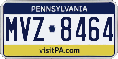PA license plate MVZ8464
