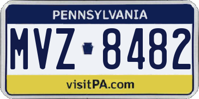 PA license plate MVZ8482