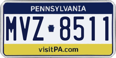 PA license plate MVZ8511