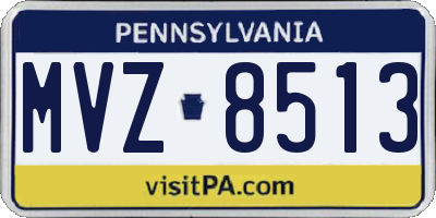 PA license plate MVZ8513