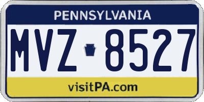 PA license plate MVZ8527