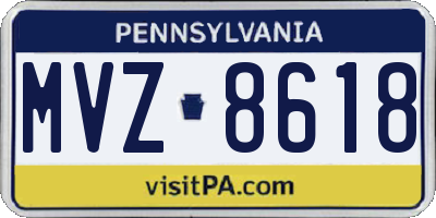 PA license plate MVZ8618