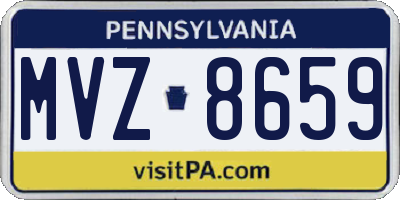 PA license plate MVZ8659