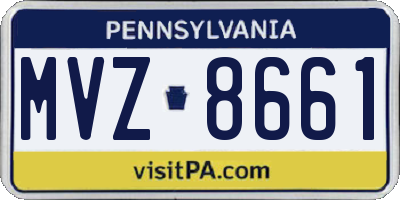 PA license plate MVZ8661