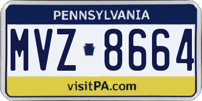 PA license plate MVZ8664