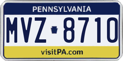 PA license plate MVZ8710