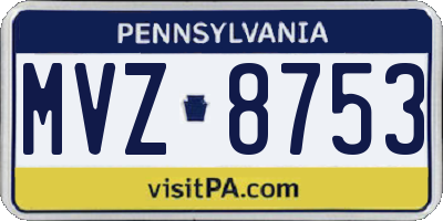 PA license plate MVZ8753
