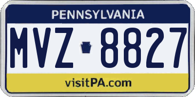 PA license plate MVZ8827